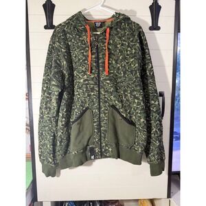 LRG Lifted Research Group Camo Full Zip Hoodie Men's Medium Y2K